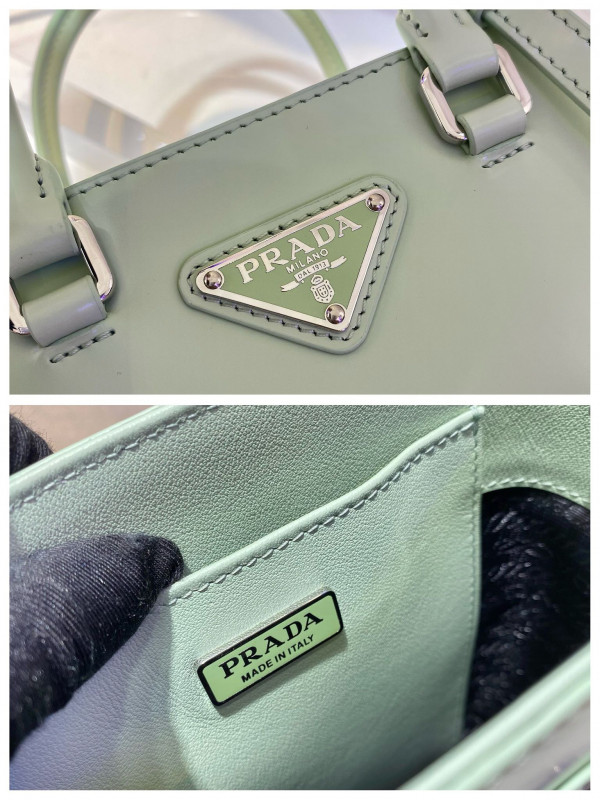 Pra*a small brushed leather tote