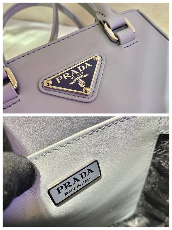 Pra*a small brushed leather tote