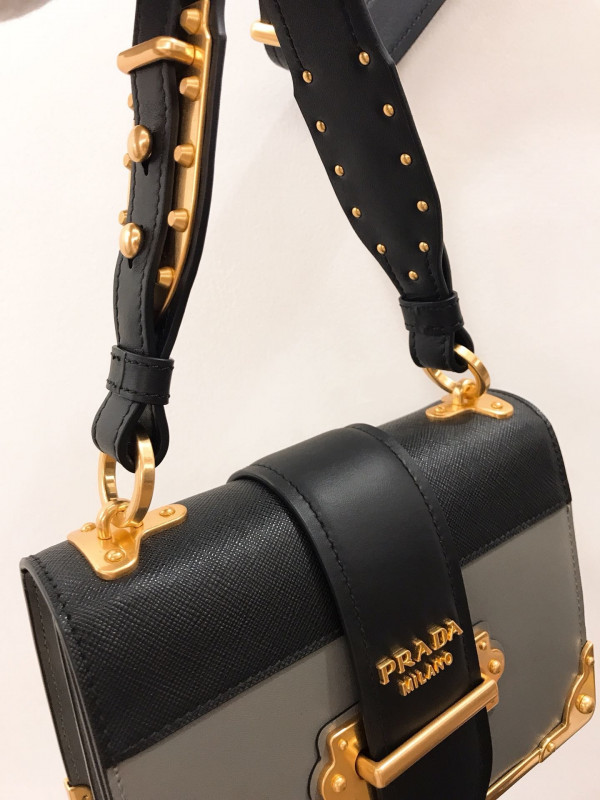 Pra*a cahier leather shoulder bag