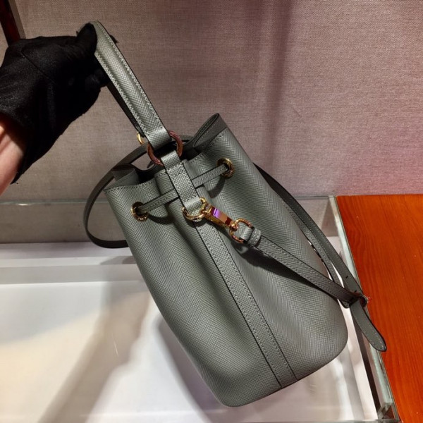 Pra*a saffiano leather bucket bag