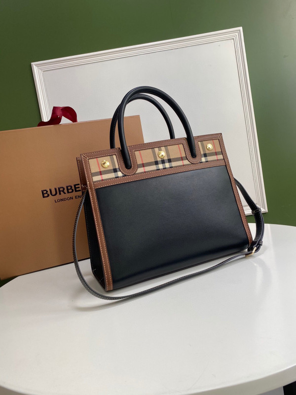 B**rry small vintage check two-handle title bag