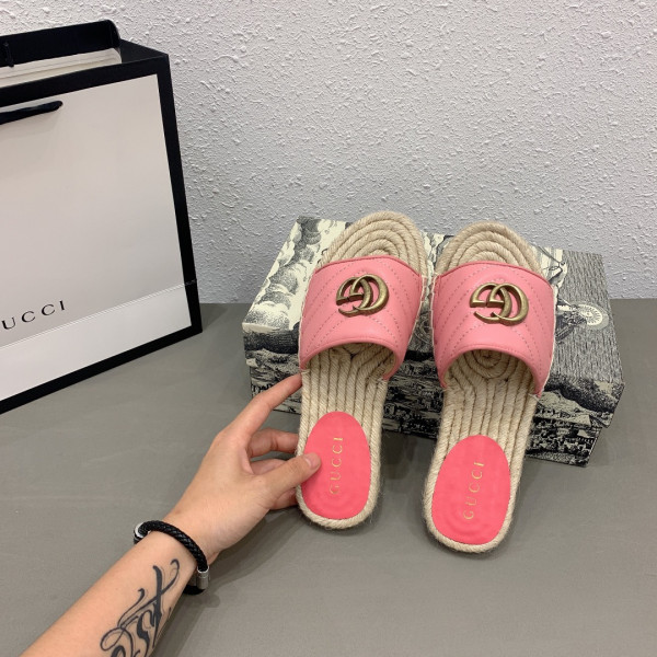 G*u*i leather espadrille sandal