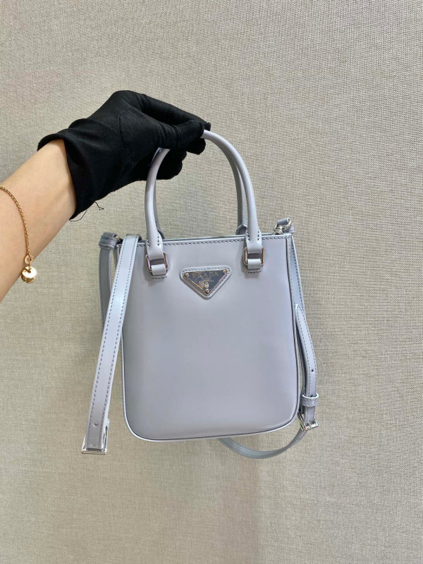 Pra*a small brushed leather tote