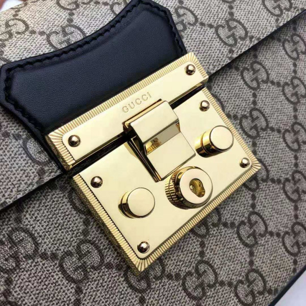 G*u*i padlock gg small bamboo shoulder bag