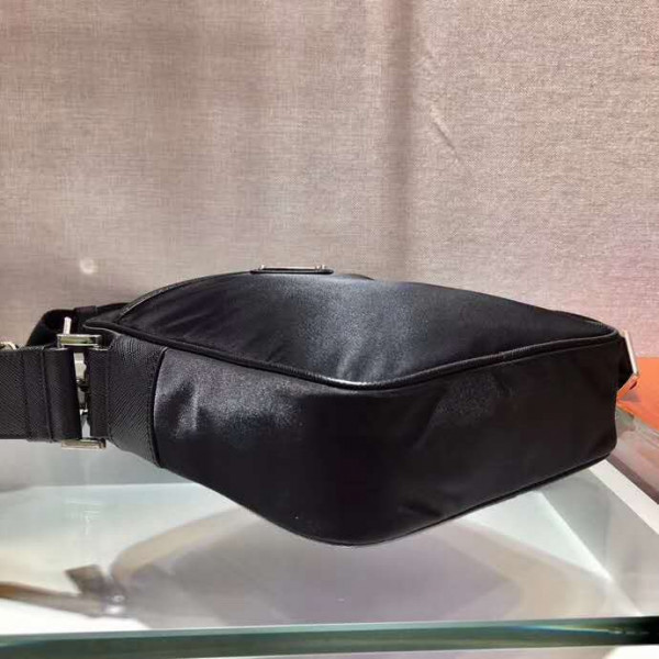 Pra*a re-nylon and saffiano leather shoulder bag