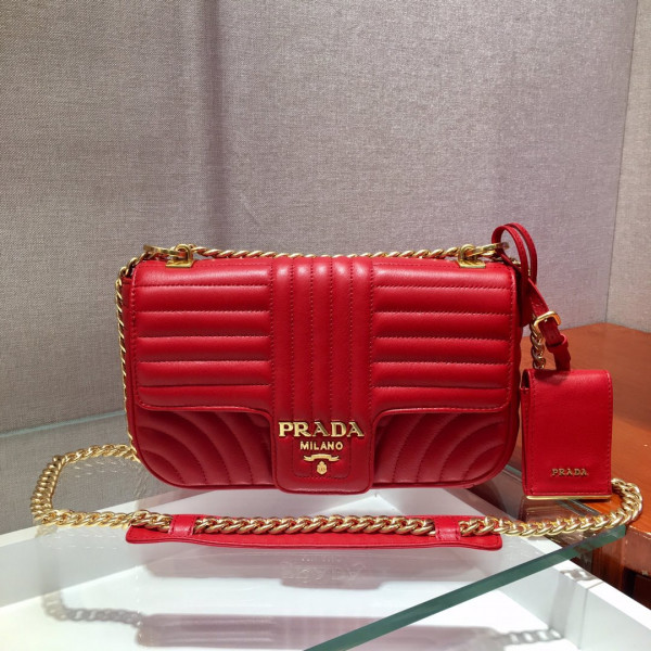 Pra*a medium leather Pra*a diagramme bag