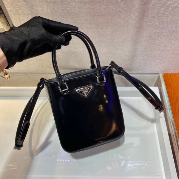 Pra*a small brushed leather tote