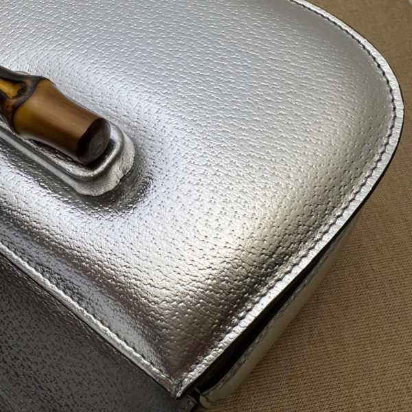 G*u*i mini top handle bag with bamboo