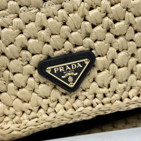 Pra*a crochet and leather shoulder bag