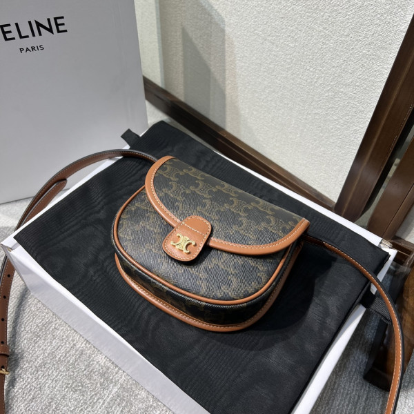 Mini Besace in Triomphe Canvas and calfskin
