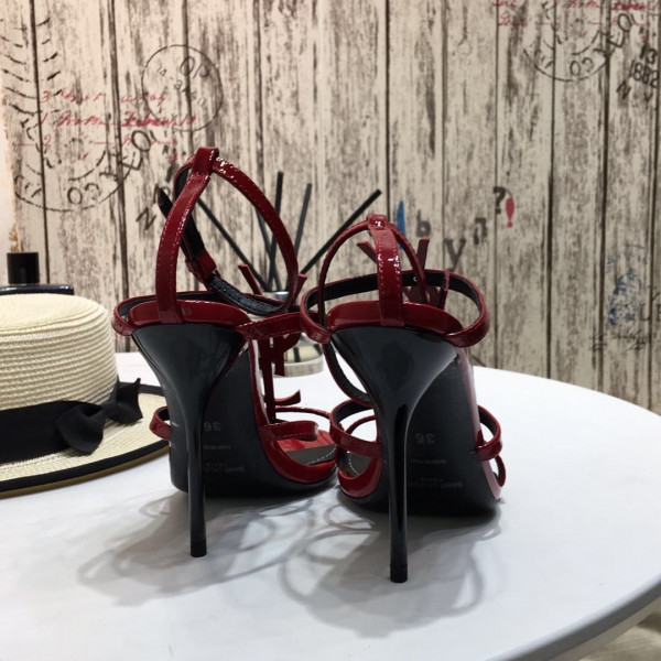 Y*L cassandra platform sandals in patent leather